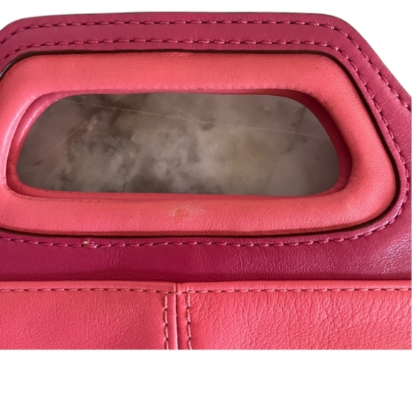 Coach Bonnie Foldover Leather Crossbody Purse Light & Dark Pink 13388 - Picture 5 of 9